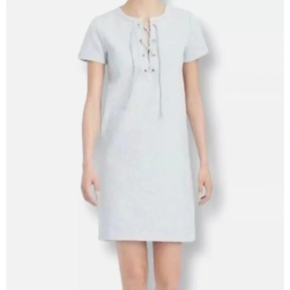 J. Crew Grey Lace-Up Knit Shirt Dress size Medium - Picture 4 of 4